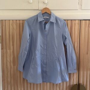 Foxcroft - Cici Non-Iron Tunic Blouse - Blue Wave - Size 4